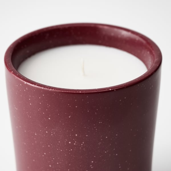 Maroon speckled candle