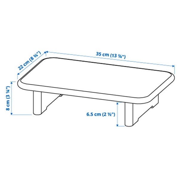 Illustration with measurements for the product: STOLTHET.