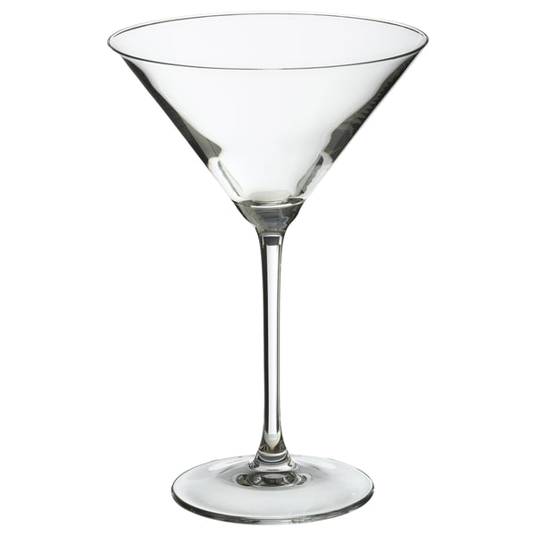 STORSINT: clear, stemless martini glass with lustrous crystal design.