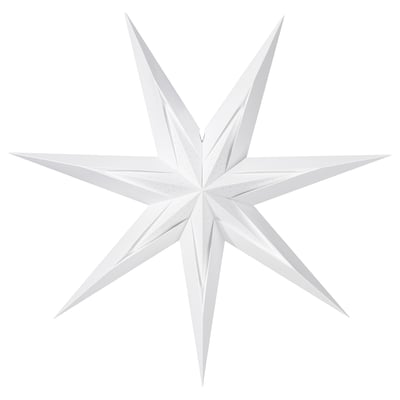 STRÅLA white star lamp for indoors, geometric paper design with stainless steel.