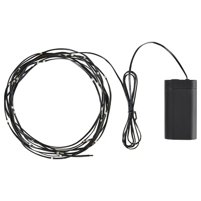 STRÅLA led string lights, black, battery-operated, 40 small diodes, flexible design.