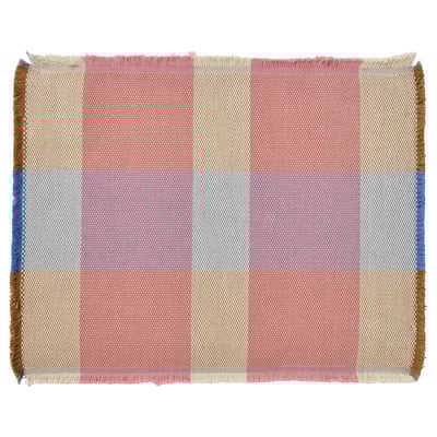 STRANDFLOKA table runner, colourful, rectangular, woven cotton, fringe edges.