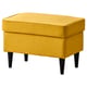 Sifatida strnadmon footstool, yellow, dense fabric, square base, tapered black legs, stylish & practical.