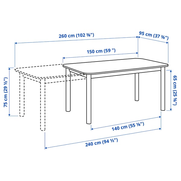 Illustration with measurements for the product: STRANDTORP.
