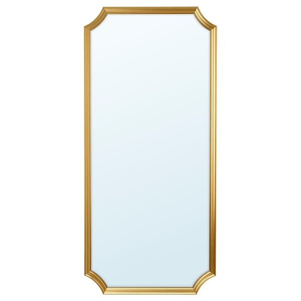 SVANSELE mirror: gold-framed, rectangular, reflective centre.