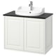 White TÄNNFORSEN bathroom cabinet, rectangular, with polished accents.