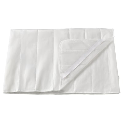 TAGELSÄV, white, rectangular mattress protector. Soft, recycled polyester wadding, secure elastic straps.