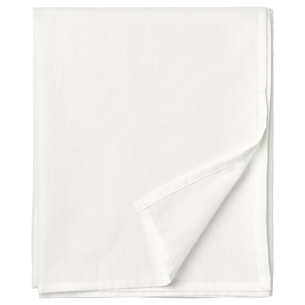 TAGGVALLMO white bed cover, rectangular, plain, easy-care, polyester-cotton blend.