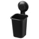 Black TISKEN wall-mounted toothbrush holder, round top, rectangular body, suction-cup attachment.