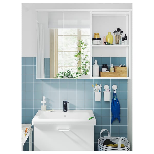 TISKEN Toothbrush holder with suction cup, white