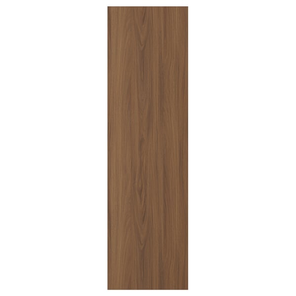 This image shows a TISTORP wooden panel in a warm walnut finish. It is rectangular with a smooth, modern surface, and fine vertical grain lines.
