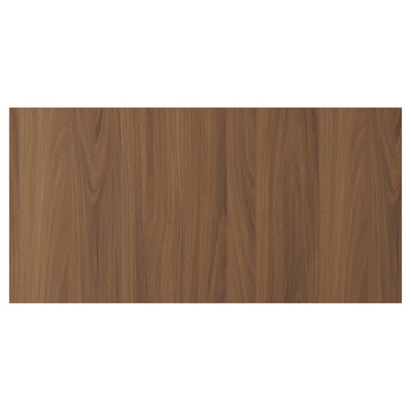 Walnut particleboard drawer front with plastic foil finish.