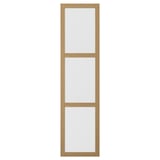 Oak-framed TONSTAD door with clear glass panel for wardrobe.