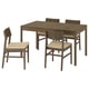 TONSTAD / SKANSNÄS Table and 4 chairs, brown stained oak veneer/brown beech, 140/196x85 cm
