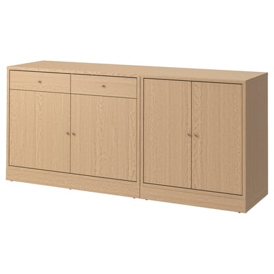 Light wooden TONSTAD cabinet with two drawers and four doors. Modern, simple design for dining area storage.
