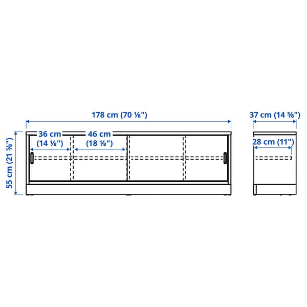 Illustration with measurements for the product: TONSTAD.