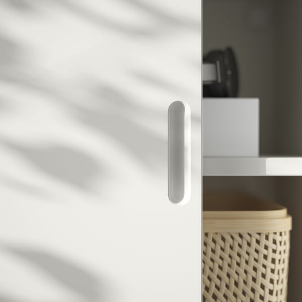 A TONSTAD tv bench in off-white with a rectangular handle, featuring clean lines and a classic design.