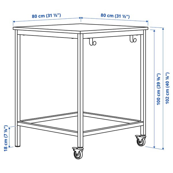 Illustration with measurements for the product: TROTTEN.