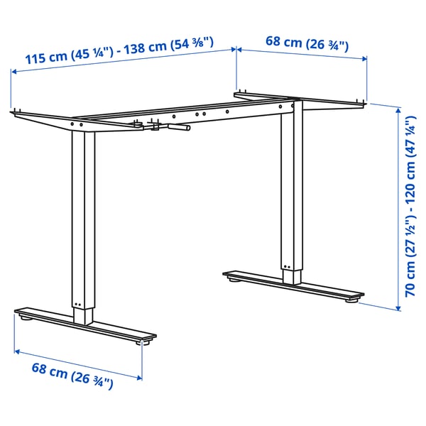 Illustration with measurements for the product: TROTTEN.