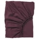 A maroon ULLVIDE fitted sheet for mattresses up to 26 cm thick. Made of cotton and lyocell, it elastic edging and a crisp, soft percale texture.