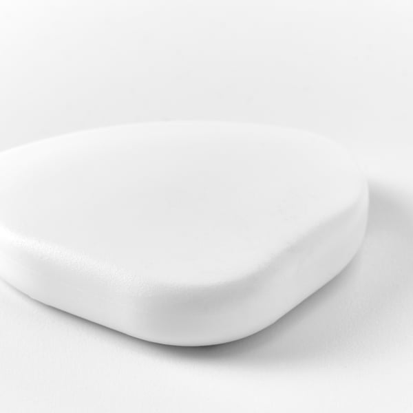 Smooth, seamless white corner bumper; soft, protective cushion.