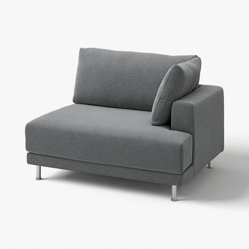 Grey UPPÅKRA fabric chair with soft, durable, twill texture, adjustable pillow.