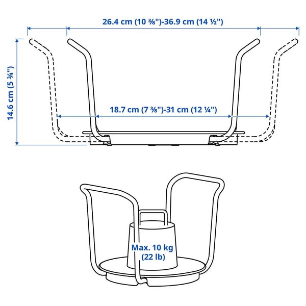 UPPDATERA Plate holder, anthracite, 19-31 cm