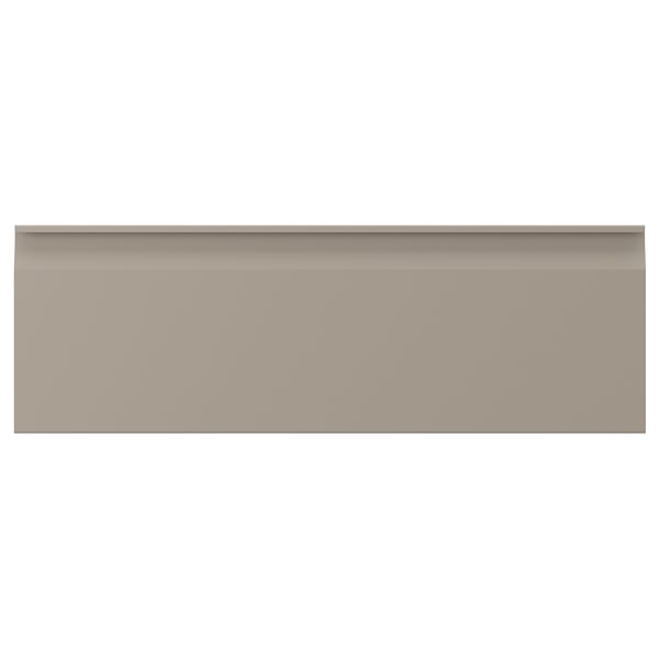 UPPLÖV beige kitchen cabinets with sleek handles and chamfered edges.