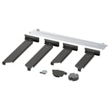 UTRUSTA fittings, black, plastic & steel, for diy pantry door.