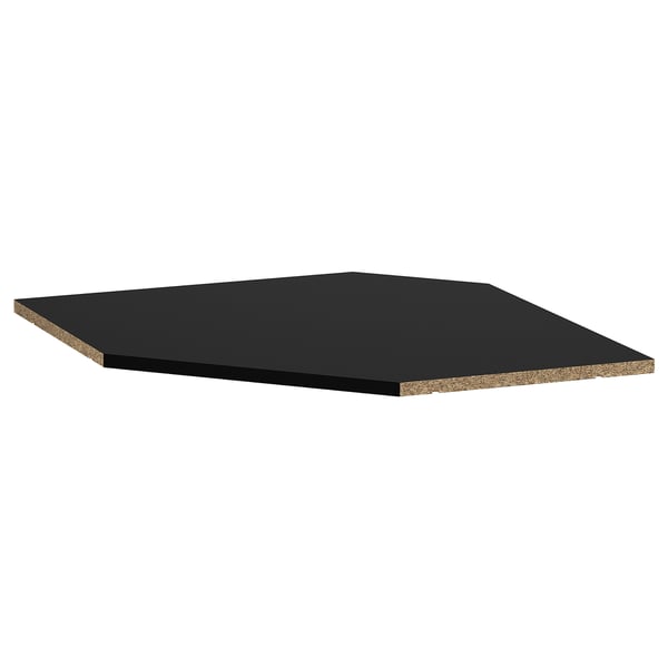 UTRUSTA black shelf, melamine & particleboard, angled, durable.