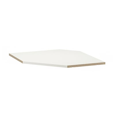 UTRUSTA white corner shelf, melamine, rectangle, durable, easy-clean.