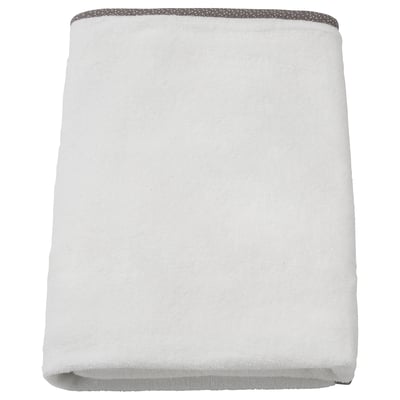 White VÄDRA babycare mat cover, soft, terry cloth, rectangular, recycled materials.