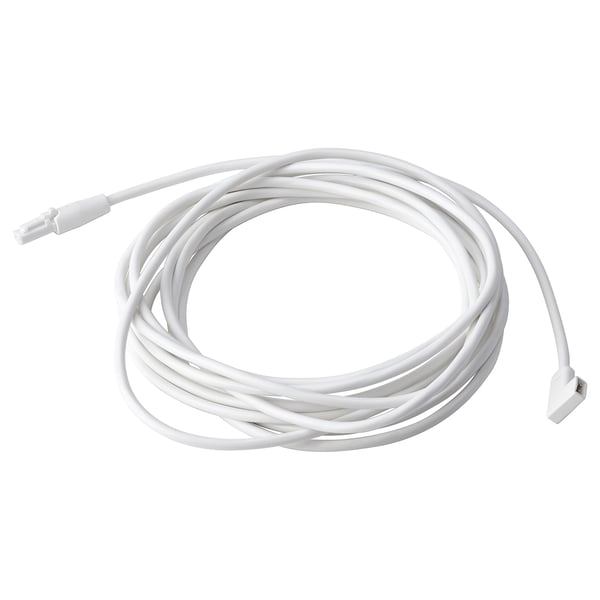 White vågdål extension cord, pvc, coiled for mittled led lighting strips.