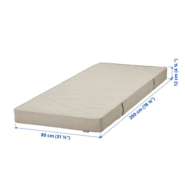 VANNAREID mattresses: beige, foam and pocket springs, rectangular, firm support.
