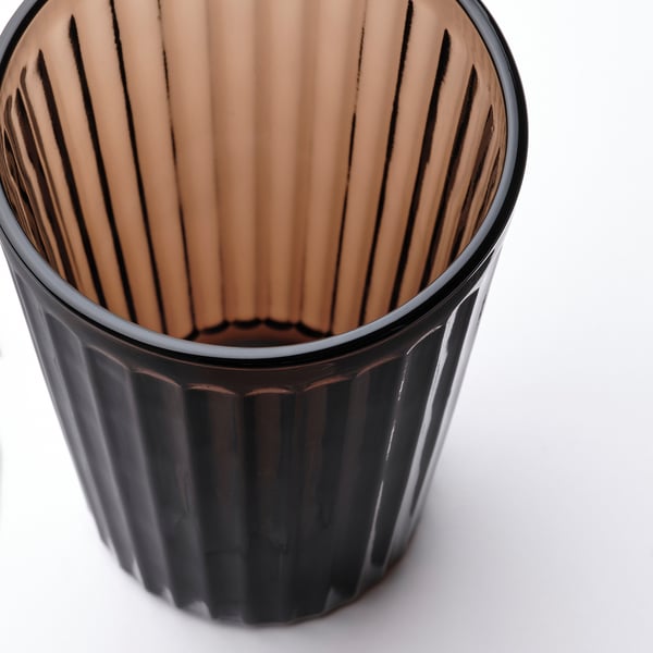 Elegant, ribbed glass tumbler - VARDAGEN. Tempered for durability, perfect for any beverage.