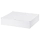 VARDÖ: white under-bed storage box, rectangle shape, fabric lid, four castors.