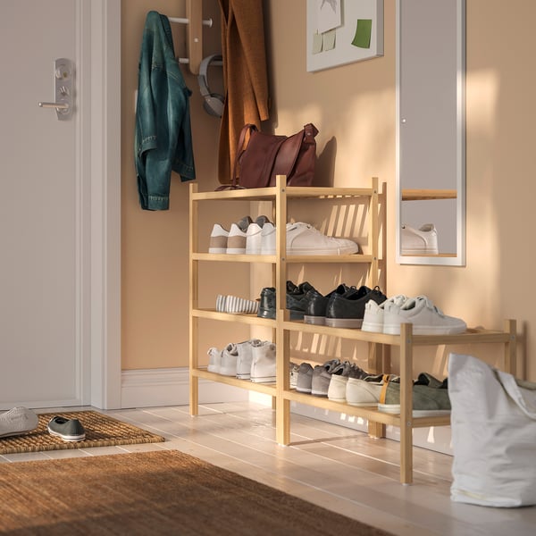 VASSKÄR Hallway furniture, set of 3, bamboo