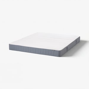 VESTMARKA mattress, white, rectangular, firm, with quilted cover.