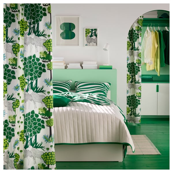 VETEJORDFLY Bedspread, white/beige, 160x250 cm