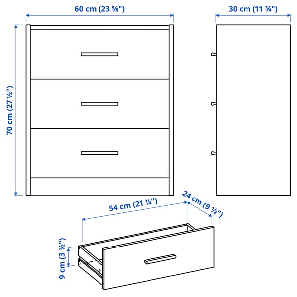 Illustration with measurements for the product: VIGRESTAD.