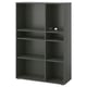 VIHALS black modular bookshelf with open cube design for versatile storage.