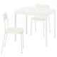 White VIHALS table & chairs - modern minimalist design.