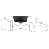 Black and white l-shaped VIMLE sectional sofa with smooth leather and fabric.