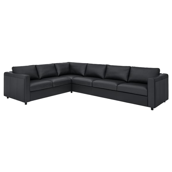 Charcoal gray VIMLE modular sectional sofa. Modern design with clean lines, multiple cushions for comfort.