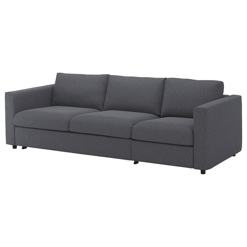 Modern gray sofa, minimalist.