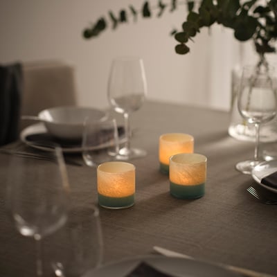 VINDSTILLA Tealight holder, green, 7 cm