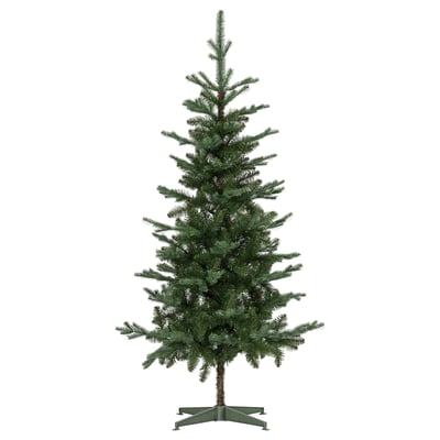 VINTERFINT green artificial christmas tree, needle-free, recycled plastic, conical shape, plain design.