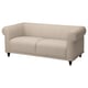 Beige VISKAFORS 2-seater sofa with rolled arms, tufted design, and wooden legs.