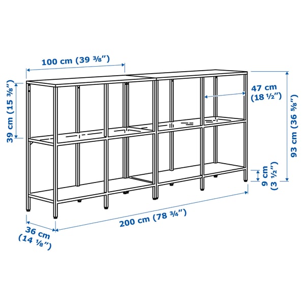 Illustration with measurements for the product: VITTSJÖ.