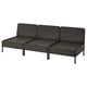 VITTSKÄR 3-seat modular sofa, outdoor/plastic rattan dark grey